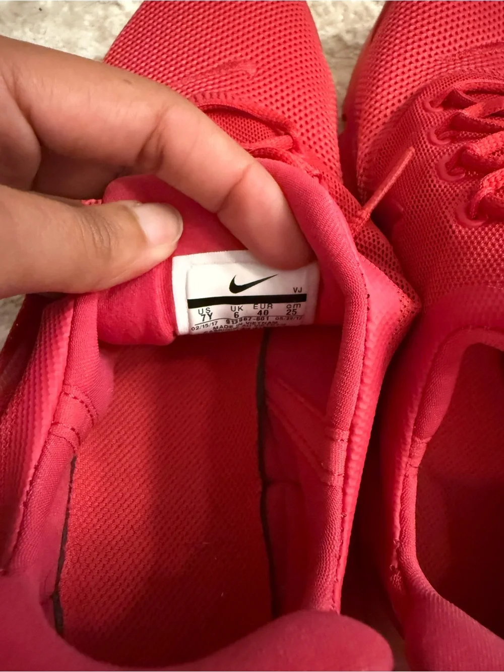 Nike Presto Fly GS Red Athletic Sneakers Size 7Y